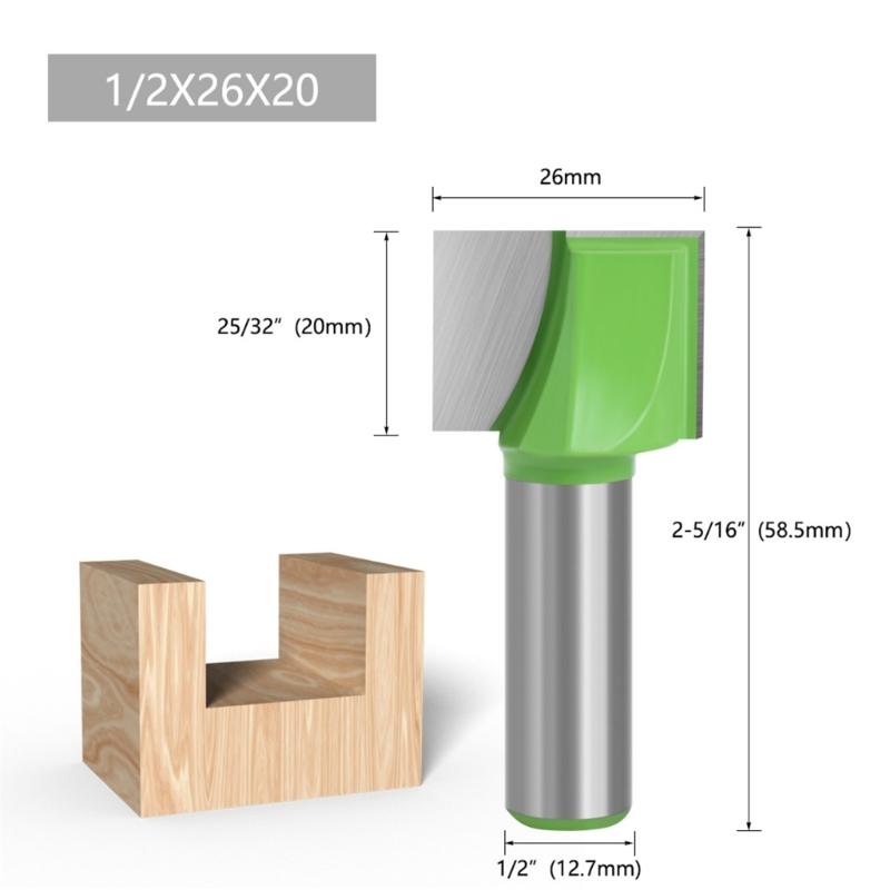 Precise Woodworking Bottom Cleaning Routers Bit with Green Coating for Accurate Bottom Cleaning  Woodworking Tasks