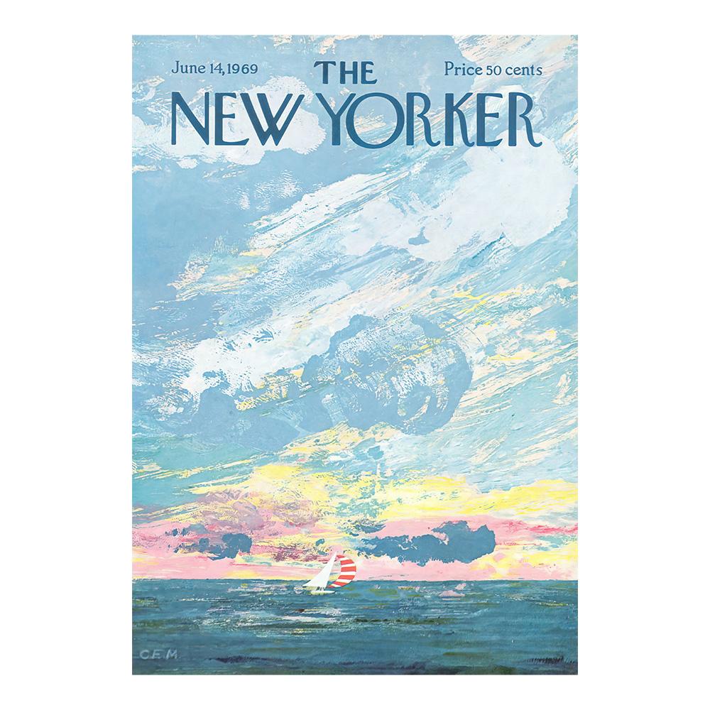 Poster Rivista New Yorker Pittura su Tela Impermeabile Decorazione Caffè Bar Casa Adatto per Soggiorno Camera da Letto 50x75cm