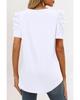 Azura Exchange V-Neck Puff Sleeve T-Shirt