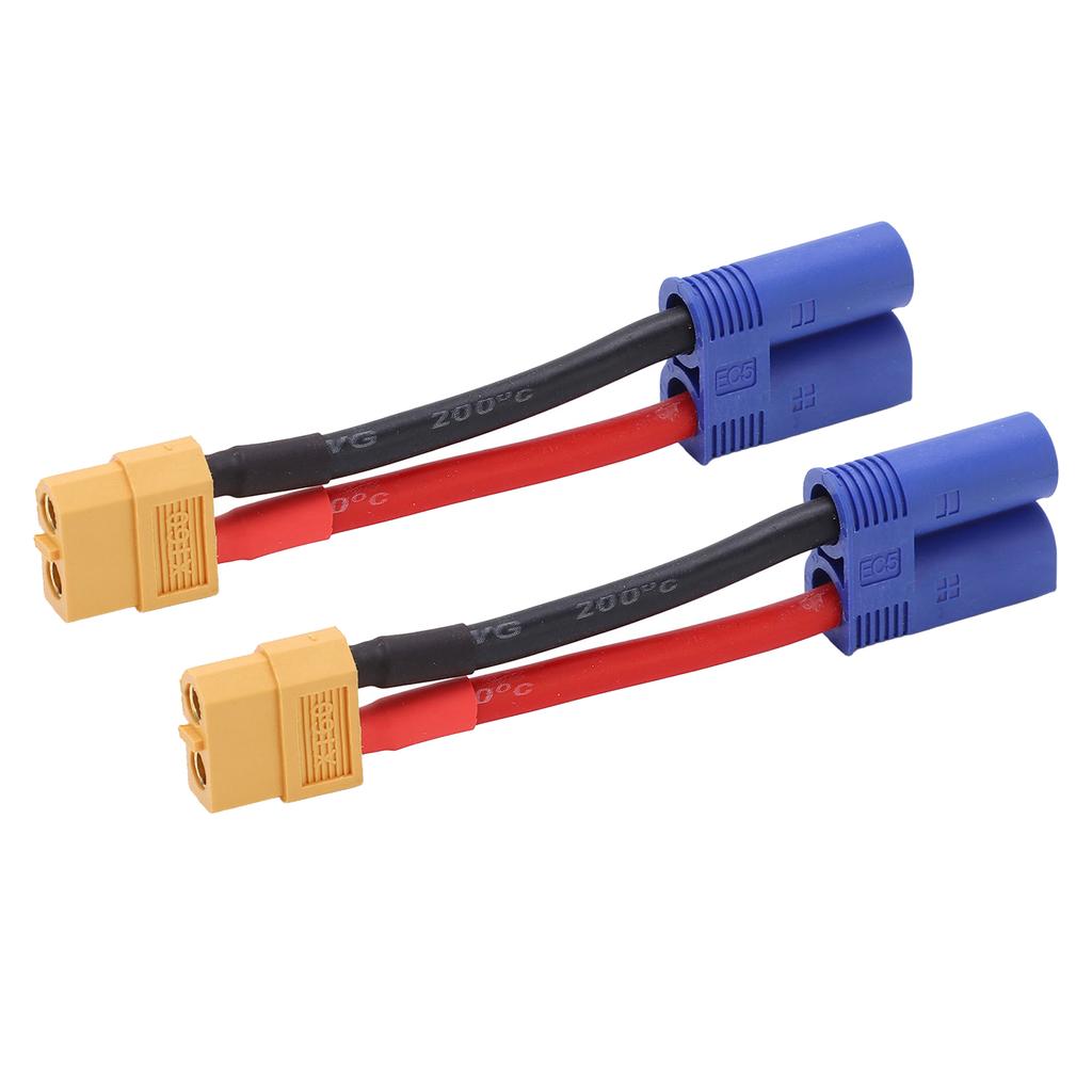 2pcs XT60 Female to EC5 Male Connector Adapter Cable 12AWG Silicone Wire for RC Car Airplane 3.74in