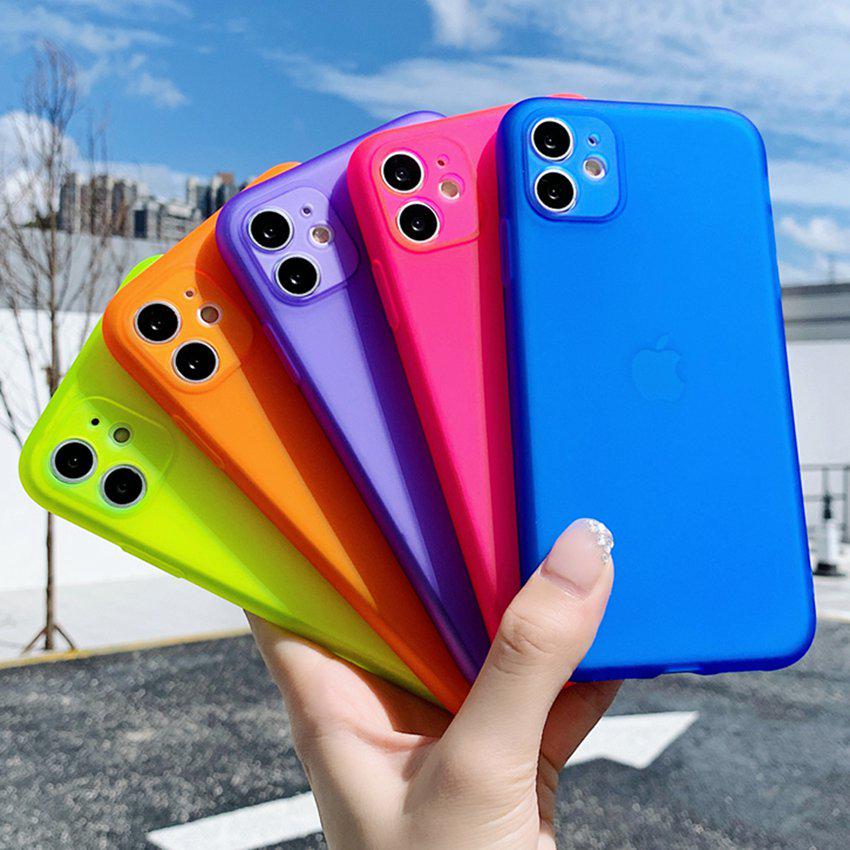

Флуоресцентный матовый мягкий силиконовый прозрачный чехол для iPhone 12 11 Pro Max XR XS Max 8 8Plus 7 7 Plus 6 6 Plus