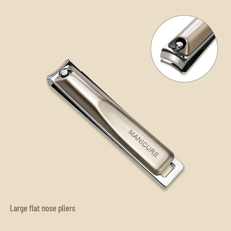 Champagne Nail Clipper Set: 3-Piece Iron Box with Flat-Mouth Clippers & Rotating Package for Nail Care