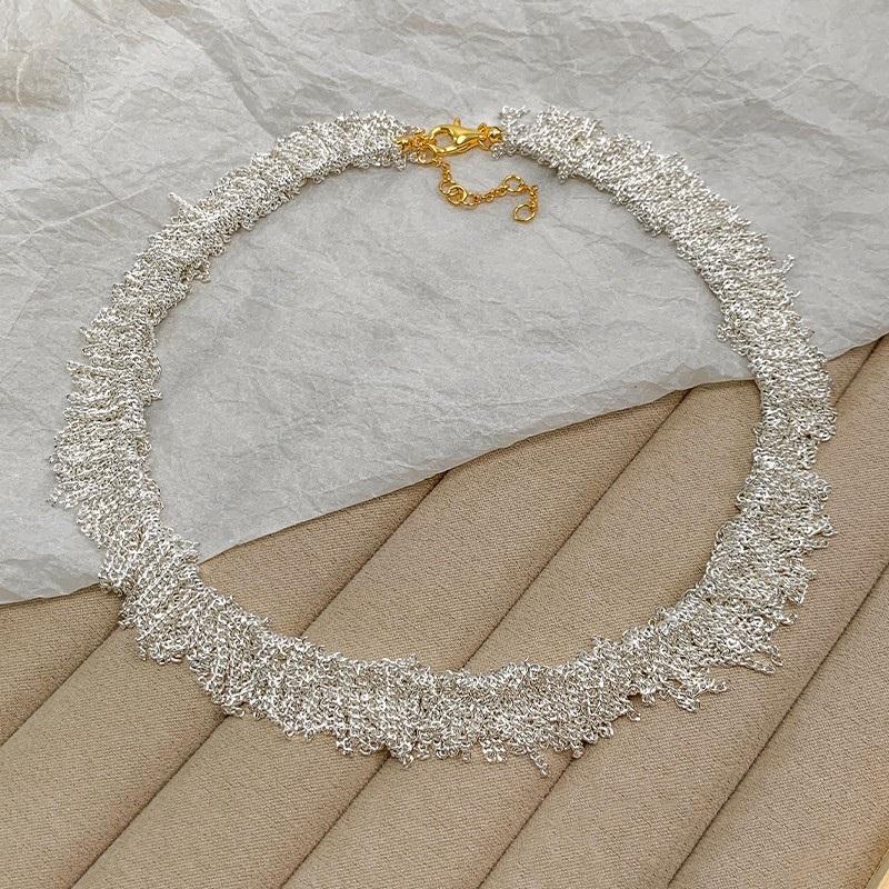 Waterfall Necklace Design Tassel Earrings Female Wave Light Temperament Earrings 14K Collarbone Chain