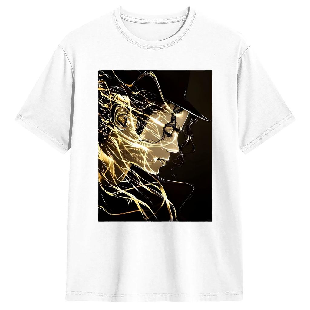 MMichael JJackson Poster Cotton T Shirt For Unisex Beach Classic T Shirts Leisure Tees Oversize Pattern Clothes