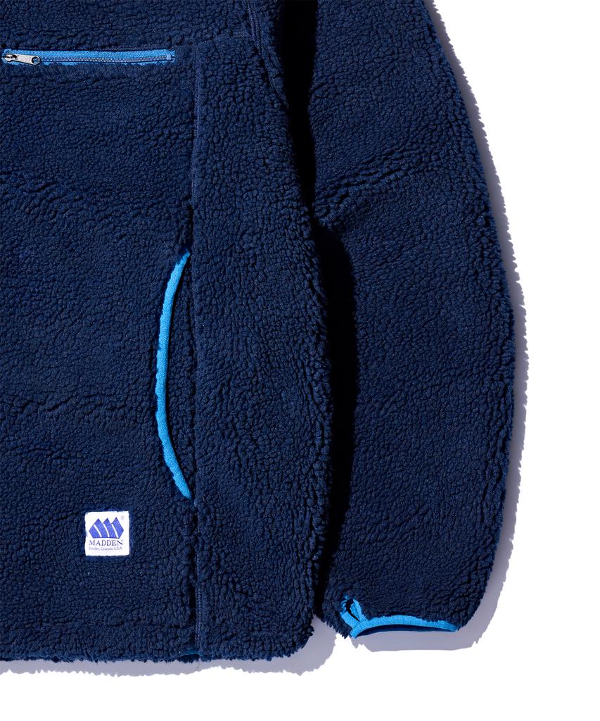 MADDEN Sherpa Reversible Pullover Jacket Navy