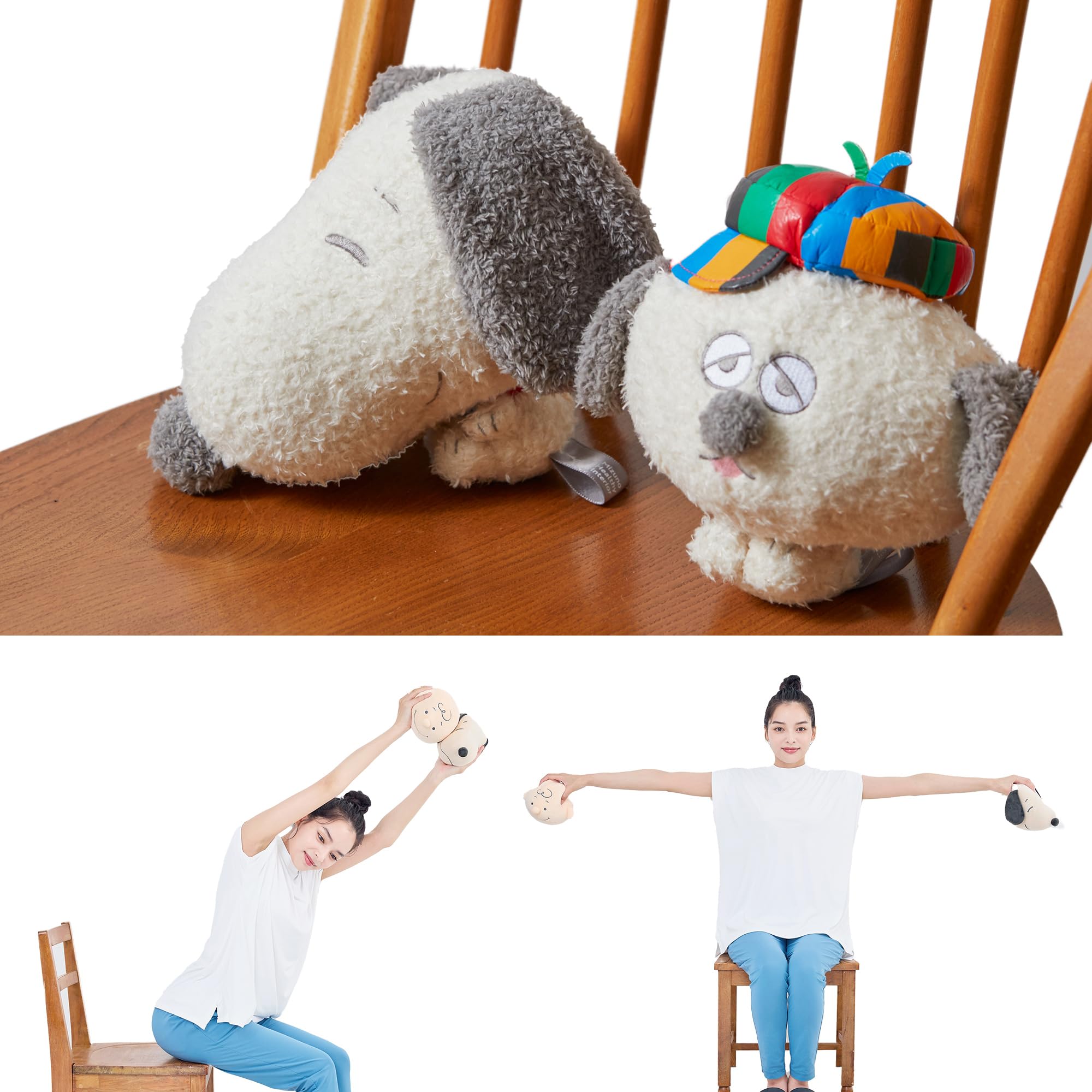 

MIZUNO Borletch Snoopy & Olaf Dumbbell Ball for Strengthening Upper Arms, Shoulders, Back, and Waist, Off-White, C3JHIB07