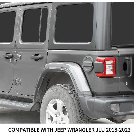 Hoolcar Exterior Door Handle Bowl Trims Outdoor Door Handle Insert Cover for 2018-2024 Jeep Wrangler JL JLU, Matte Black, 5PCs, Exterior Accessories