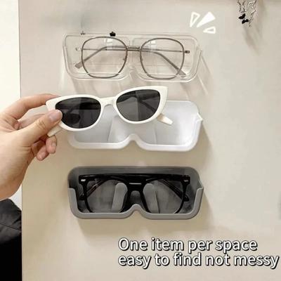Punch-free Glasses Storage Rack Wall Mounted Sun-glasses Display Holder Wardrobe Decoration Storage Box Sunglass Organizer