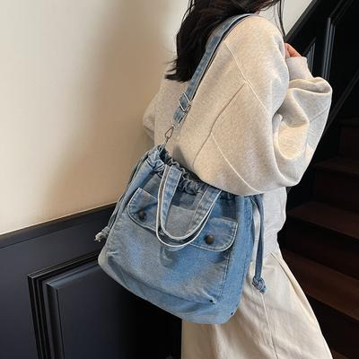 Women's Denim Bag Large Capacity Tote Bag Crossbody Bag Commuter Shoulder Bag