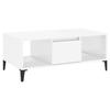 821070 vidaXL Coffee Table High Gloss White 90x50x36.5 Cm Engineered Wood