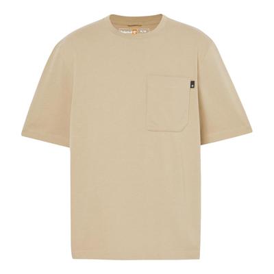 Timberland Herren Kurzarm-Taschen-T-Shirt, Hellbraunes Nubukleder, Größe L (TB0A641CDH41)