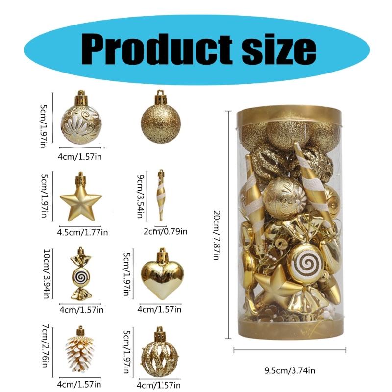 31Pcs Christmas Celebration Baubles Tree Decorations Colorful Shatterproof Baubles Stylish Festives Home Embellishment