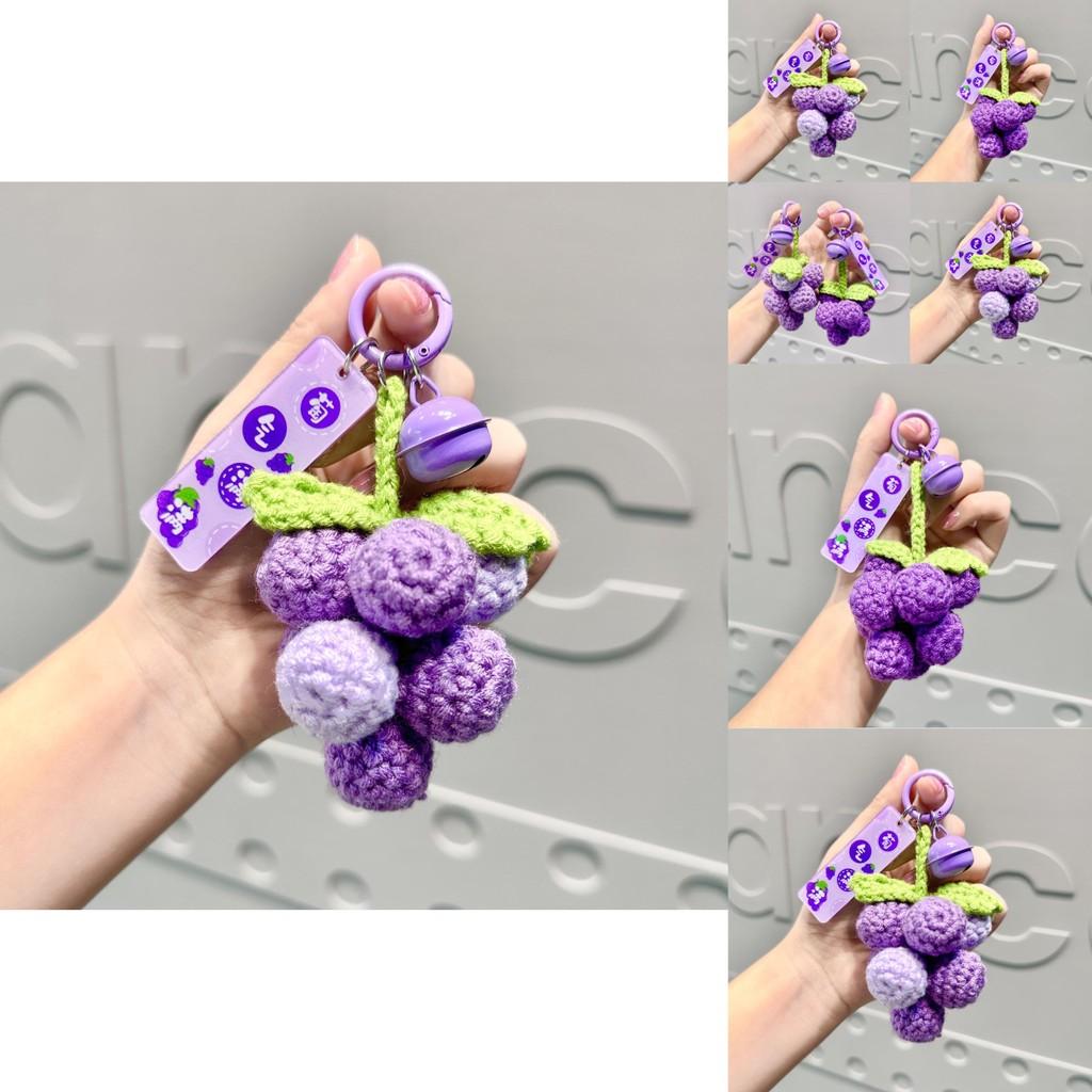 Gemütlicher gestrickter Trauben-Taschenanhänger-Schlüsselanhänger Perfekt für Geschenke zu jedem besonderen Anlass
