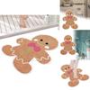 Holiday Gingerbread Man Floor Mat With Cartoon Design For Living Room