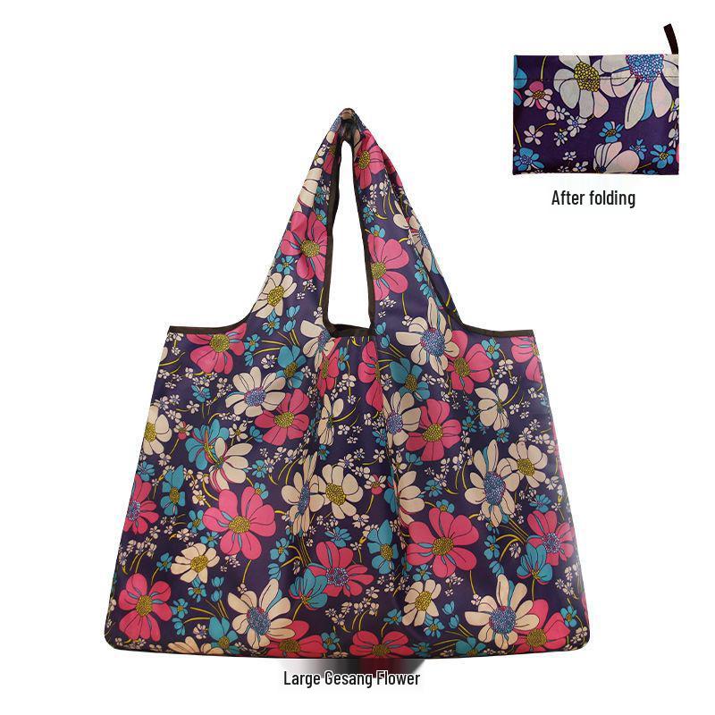 Eco-Friendly Large Capacity Flower Tote - Foldable, Waterproof, and Convenient for Shopping