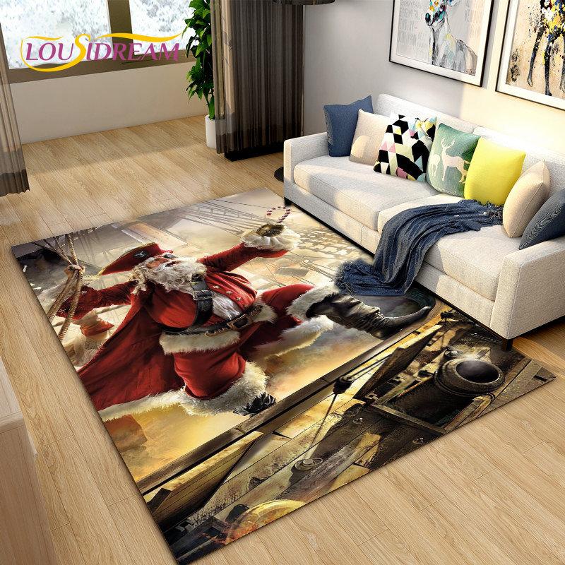 3D Horror Death Skull Pirate  Area Rug,Carpet Rug for Living Room Bedroom Sofa Doormat Decoration, Kids Play Non-slip Floor Mat