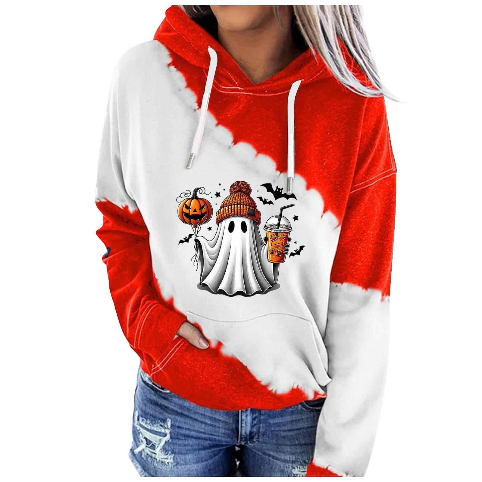 

Женская одежда, осенне-зимний Хэллоуин, круглый вырез, длинный рукав, большой свободный плюшевый утолщенный свитер, топ XL красный