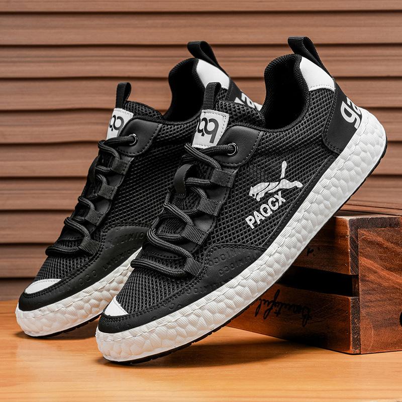 2025 summer mesh breathable men's shoes fashion casual sports shoes white shoes lightweight student non-slip casual shoes