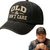 Creative Gift Washed Cotton Twill Unisex Hat Breathable Durable Distressed Cap OLD & DON’T CARE Vintage Embroidered Hat