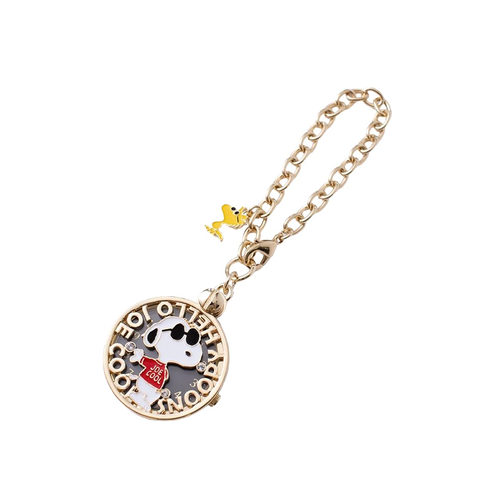 

PEANUTS Charm Watch JOE COOL Snoopy Pocket Watch Analog Bag Charm with Original Box 3-carat (4 designs)