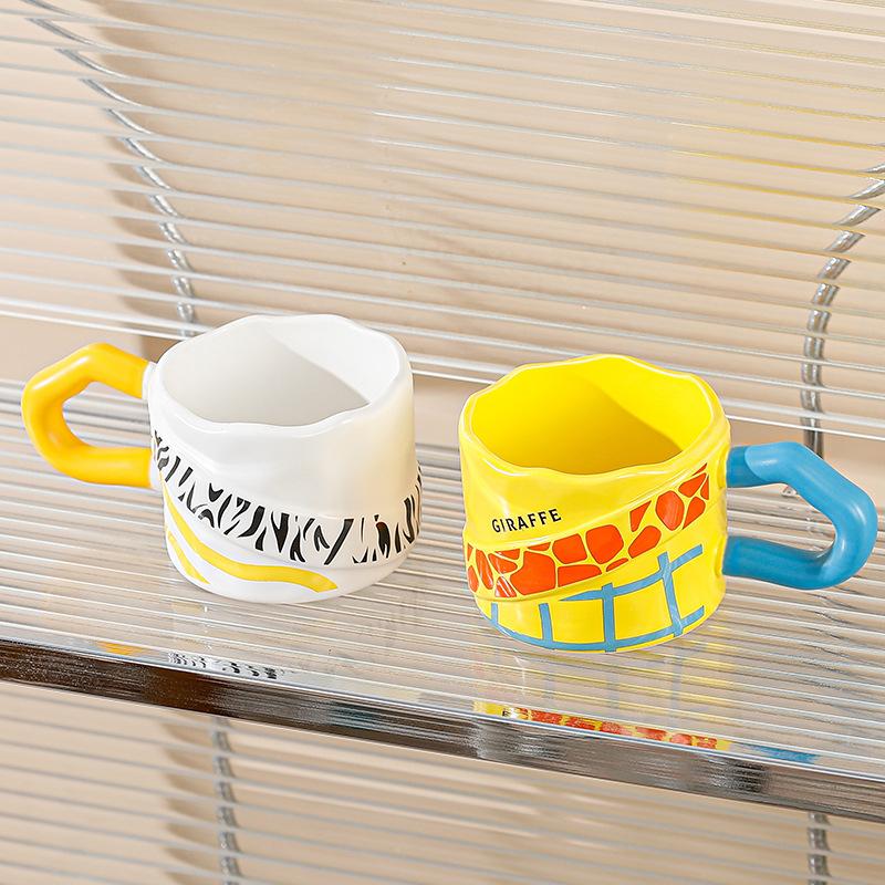 High Temperature Resistant Animal Texture Single Cup Milk Cup Cute Ceramic Cup Souvenir Niche Simple Mug High Appearance