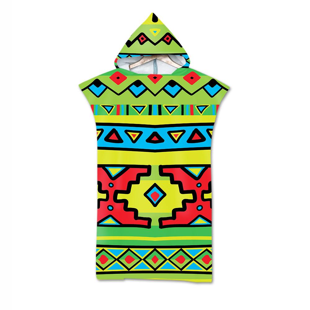 Adult Bath Towel Beach Towel Cape Geometric Print Hooded Bath Towel