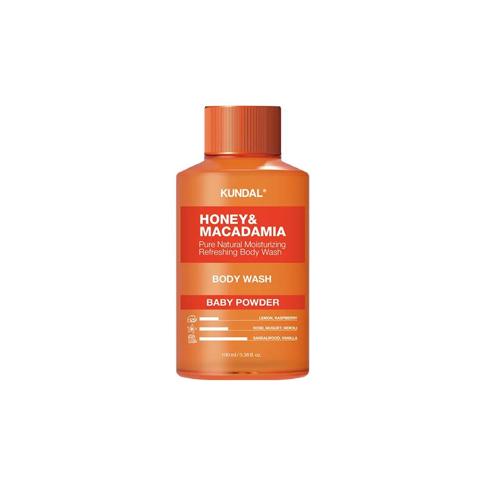 KUNDAL Honey & Macadamia Natural Body Wash 100ml (3 Options) Baby Powder
