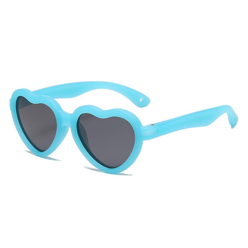 2025 Heart-Shaped Polarized Color-Changing Silicone Sunglasses for Kids Ages 3-6