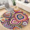 1pc Psychedelic Circles Office Round Area Rug, Indoor Mat Suitable ForOffice, Under Office Chairs Bedroom Living Room Home Decor, Room Deco Q065