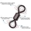 210lots Fishing Swivels Set with 5 Different Size Corrosions Resistant Metal Connectors for Professional Anglers