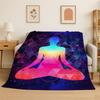 Rainbow Chakra Yoga Mandala Meditation Flannel Blanket Soft Throw Blanket for Bedroom Living Room Bed Travel Camping Picnic Nap