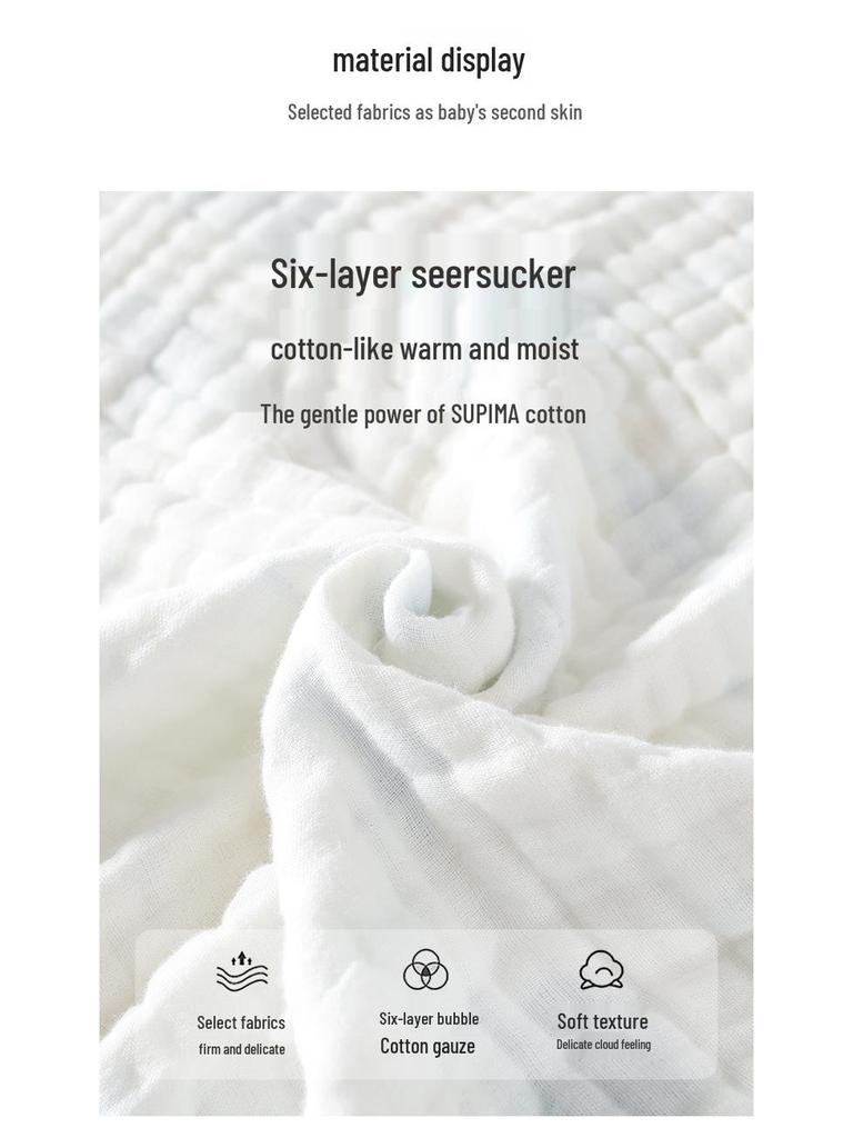 Six-Layer Pure Cotton Baby Blanket and Swaddle Wrap for Newborns