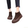 Modische vielseitige Wildleder-Kurzstiefel mit dicker Sohle Schneestiefel Herbst Winter neue lässige bequeme Baumwoll-Damenschuhe