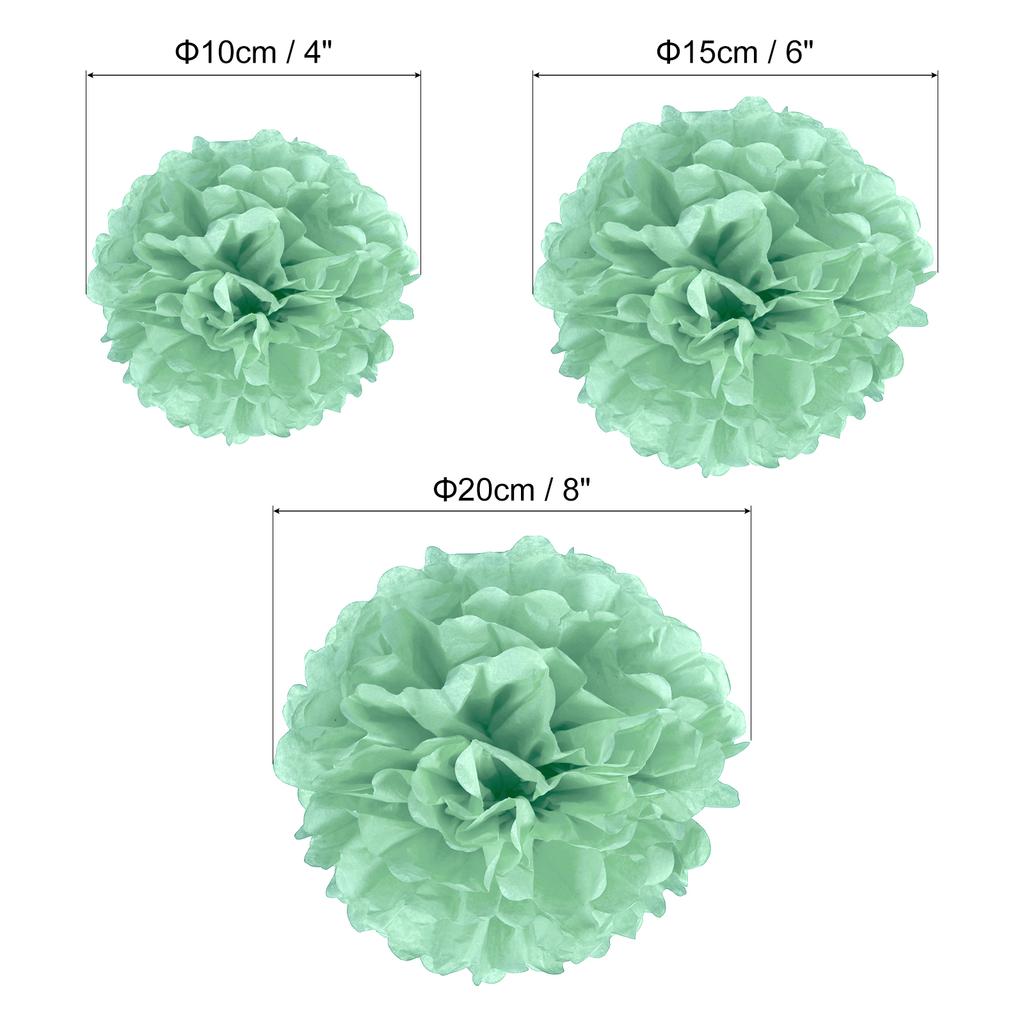 4"/6"/8" Tissue Pom Poms Flowers, 12 Pack Paper Flower Ball for Wedding Bridal Shower Birthday Bachelorette Party