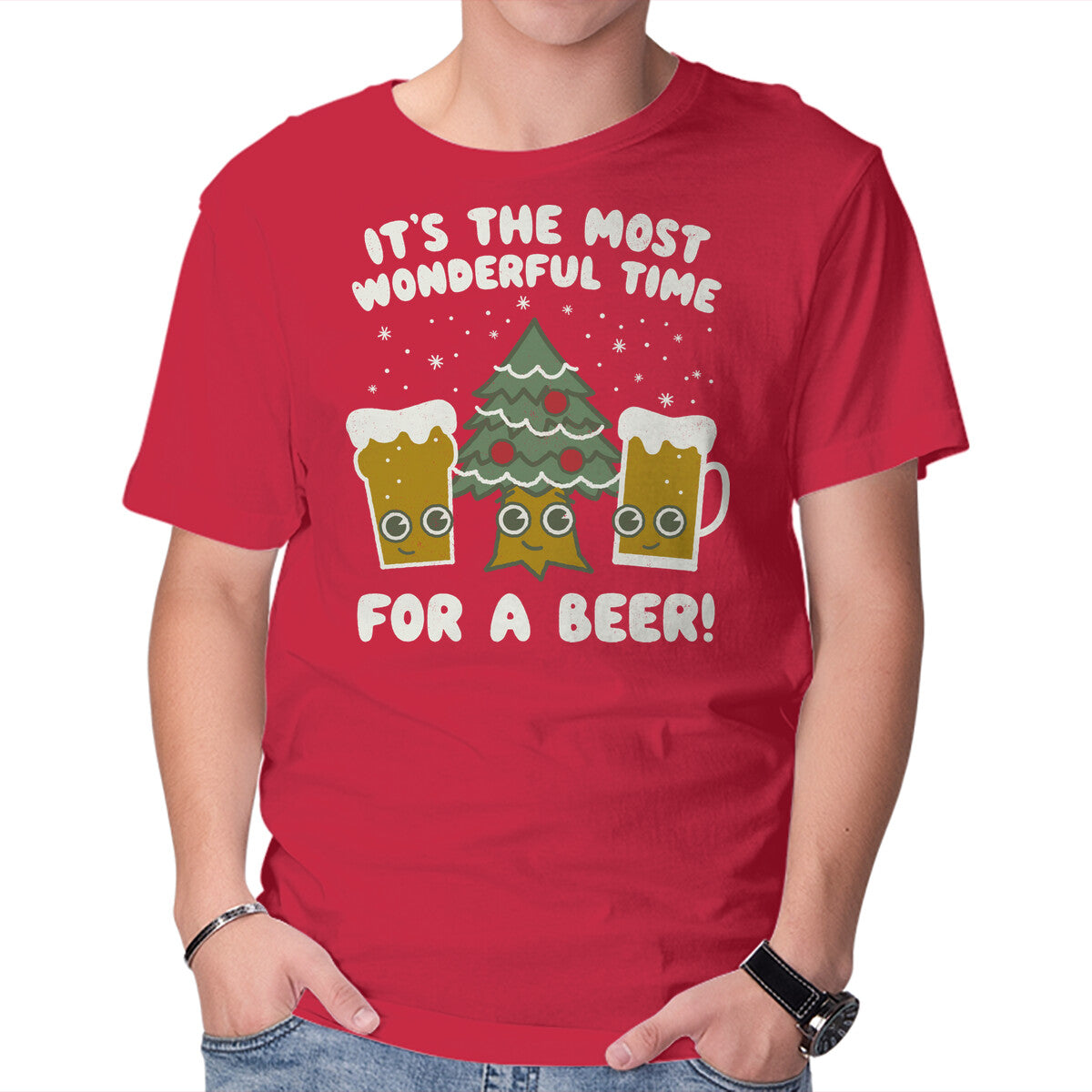 Unisex Crew Neck T-Shirt Most Wonderful Time Graphic Short Sleeve Casual Tee L