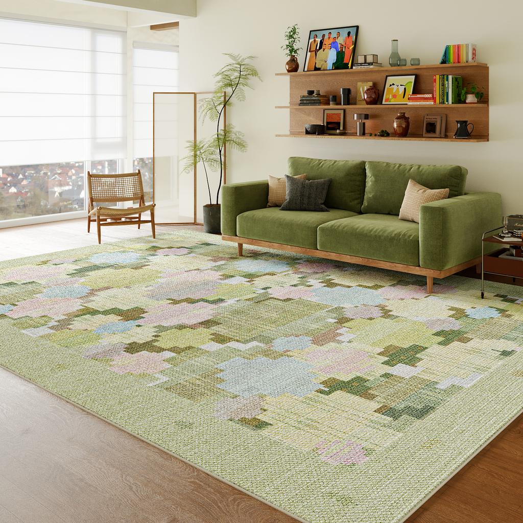 Large Area Living Room Decoration Green Carpet Thick Lounge Plush Floor Mat Fluffy Soft Study Rug Nordic Style Rugs for Bedroom