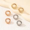 Geometric Twist Metal Hollow Earrings for Women - Niche Design