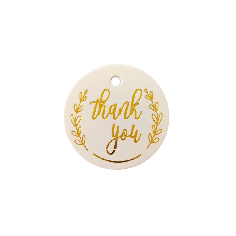 English Hot Stamping Hangtag: 'My Family Has a Happy Gift' Souvenir Decoration Card