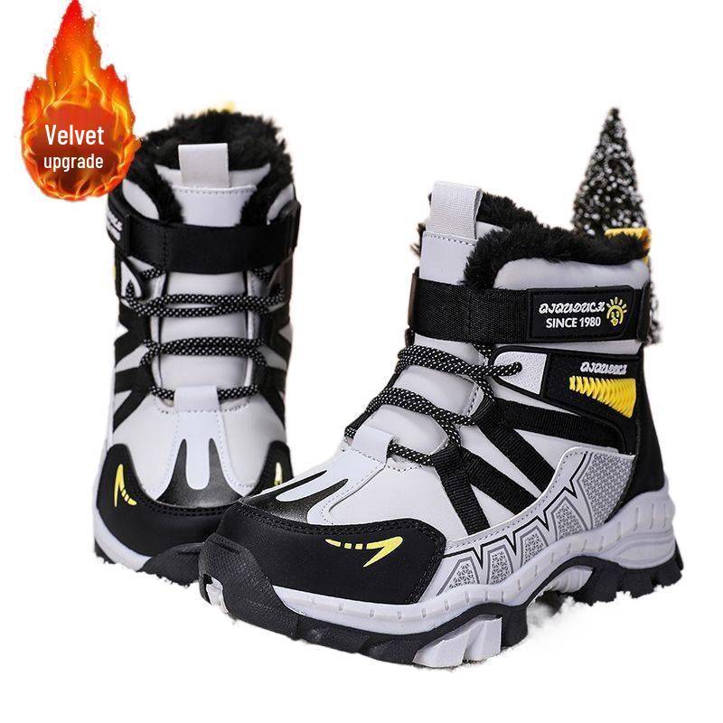 Jungen Schneestiefel mit Fleecefutter: Warme, rutschfeste Stiefeletten für Wintersport & Grundschule.