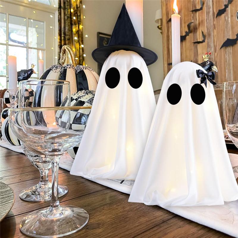 AAAF Light Up For Halloween Ghost Decorations, DIY Spooky Ghosts Crafts, Scary For Halloween Decor Indoor Home, Set Of 2