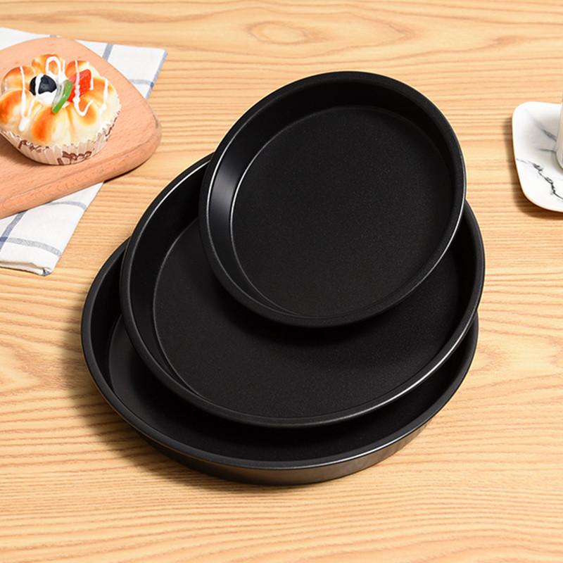 5/6/7/8/9/10 Inches Round Pizza Baking Pan Carbon Steel Nonstick Oven Plate Bakeware Cake Pastry Dish Pies Plate Kitchen Tools