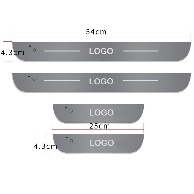 Customized For Toyota GR SPORT RAV4 YARIS CHR HILLIX Car Welcome Door Illuminated Sill Light Logo Lamp LED Car Pedal Decoration