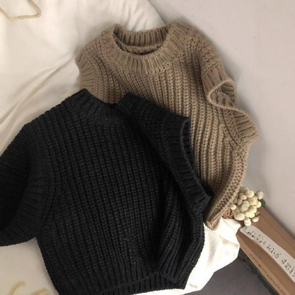 Gilet d'automne coréen en grosse maille pour enfants - Pull style Mori pour garçons et filles