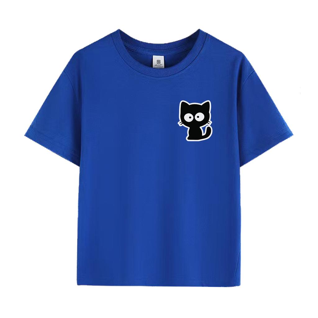 Kids Casual Printing O-neck Short Sleeve T-Shirt Summer Trend All-match Cartoon Pullover Top Tee Boys Girls Clothes
