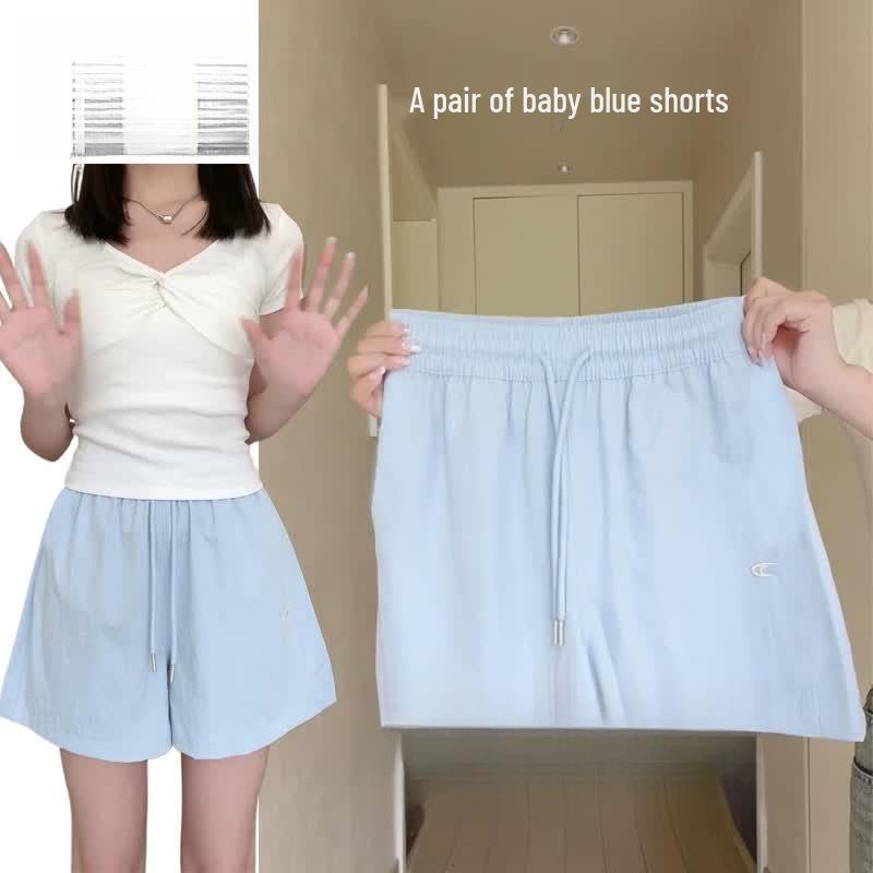 Women's Yellow High-Waisted Wide-Leg Summer Shorts - Slimming, Three-Quarter Length, Versatile Casual 2026 Fashion