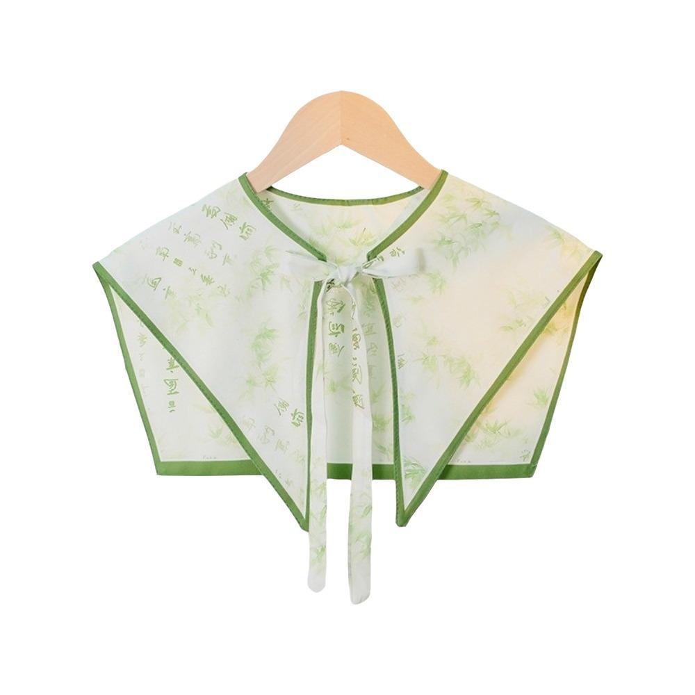 Floral Pattern Fake Collar Shawl Print Vintage Poncho Cape Detachable Fake Collar Capelet  Female