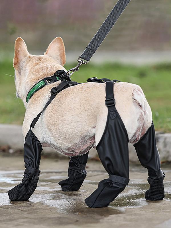 Hundeschuhe Wasserdicht Verstellbare Hundestiefel Haustier Atmungsaktive Schuhe Weiche Französische Bulldogge Schuhe Outdoor Schutz Zubehör Haustierbedarf