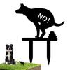 "No Dog Poop" Metal Sign No Pooping Warning Yard Sign Garden Stake Outdoor Waterproof Warning For Pet Owners Prevent Pollution