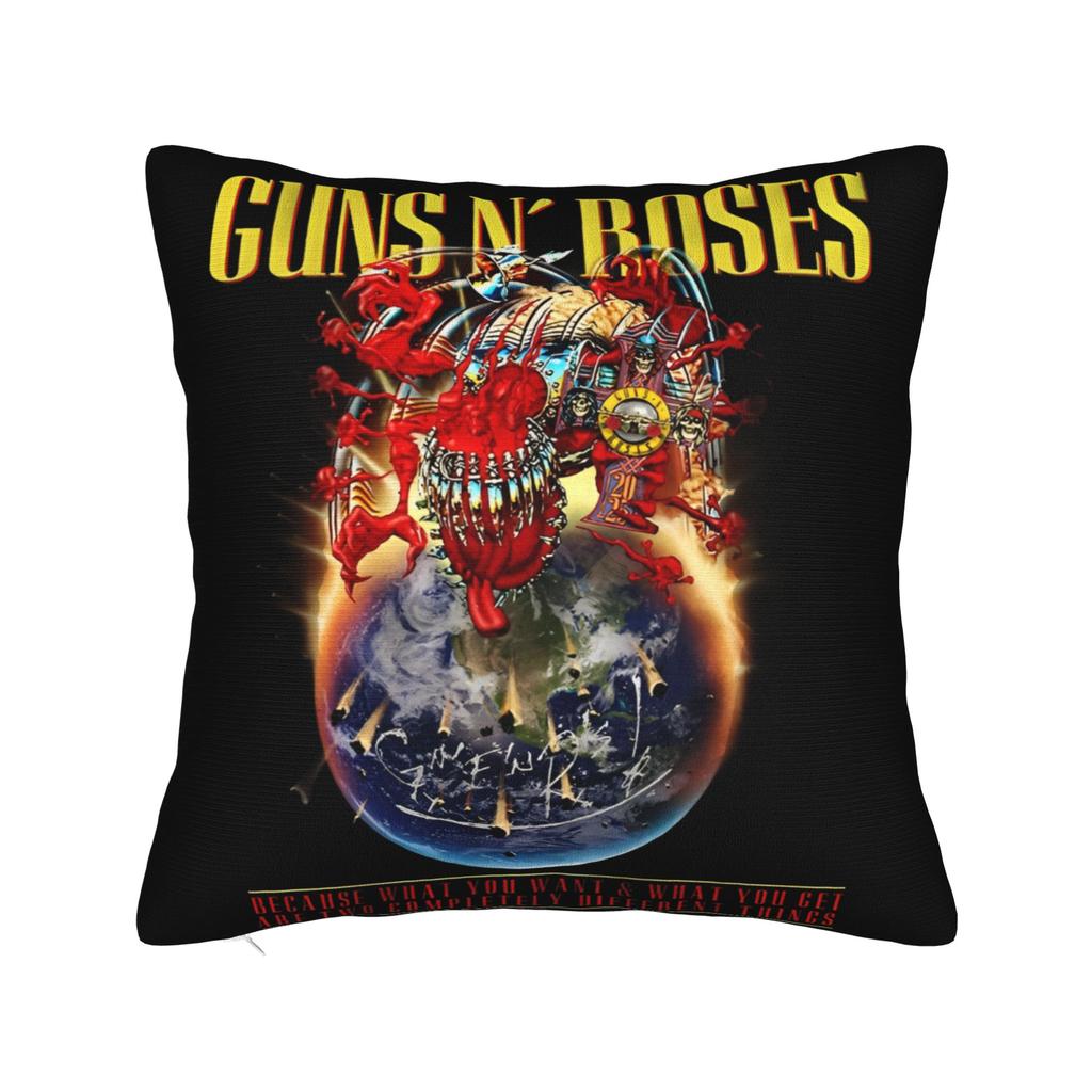 GunsNRoses Was Here rock metal band Pillowcase Merch Printing Cushion Cover  Throw Pillow Cover Home Decor Zipper Multi Size