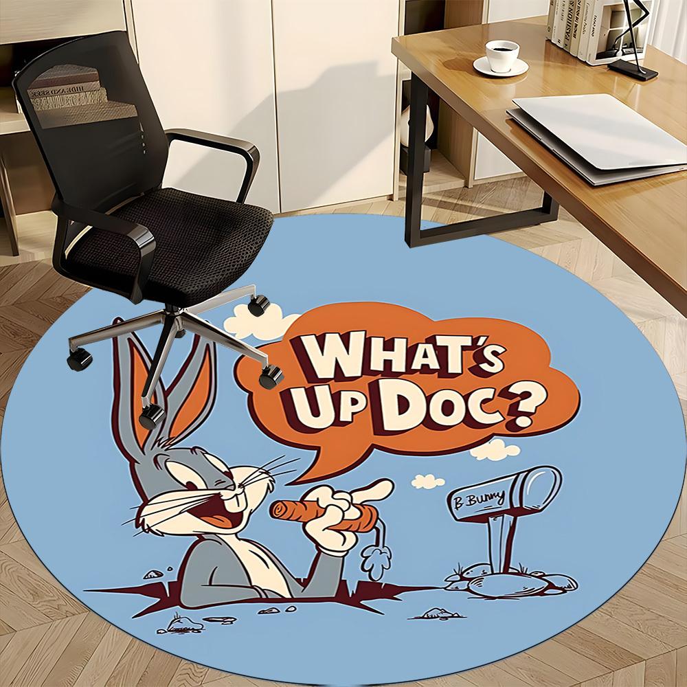 1pc Bugs Bunny Carrot Office Round Area Rug, Under Office Chairs Bedroom Living Room Home Decor, Room Deco, Available In Various Sizes